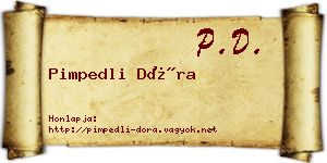 Pimpedli Dóra névjegykártya